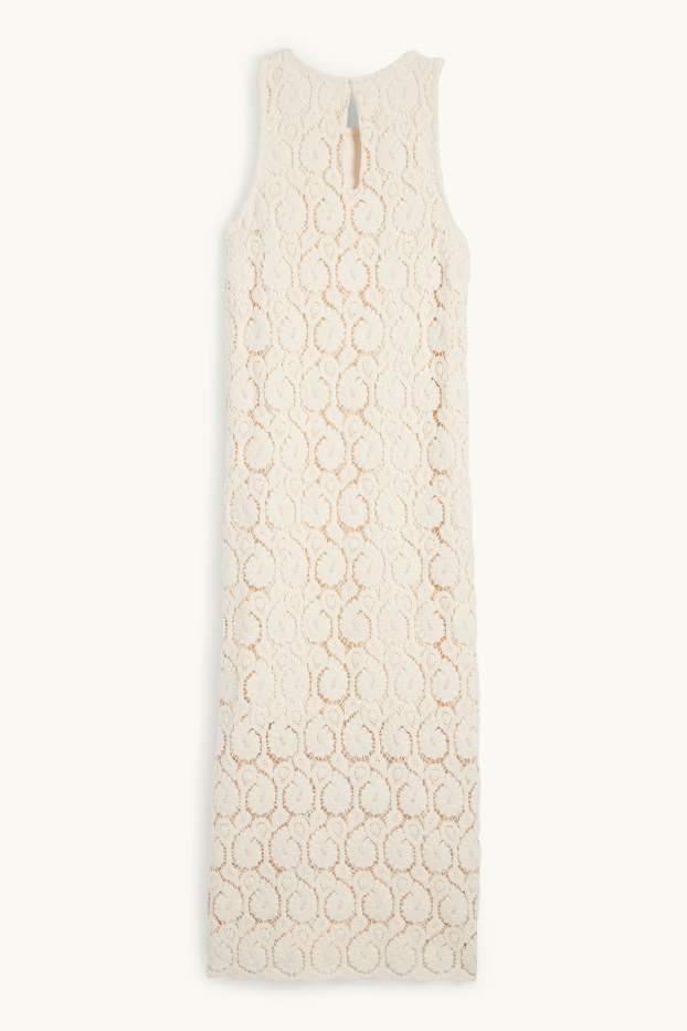 Femmes - Robe crochetée - blanc crème