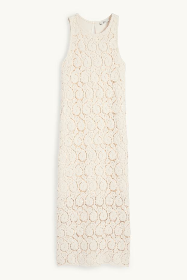Femmes - Robe crochetée - blanc crème