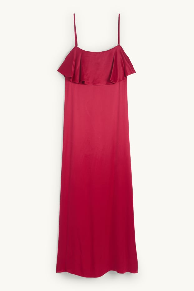 Damen - Satin-Kleid - rot