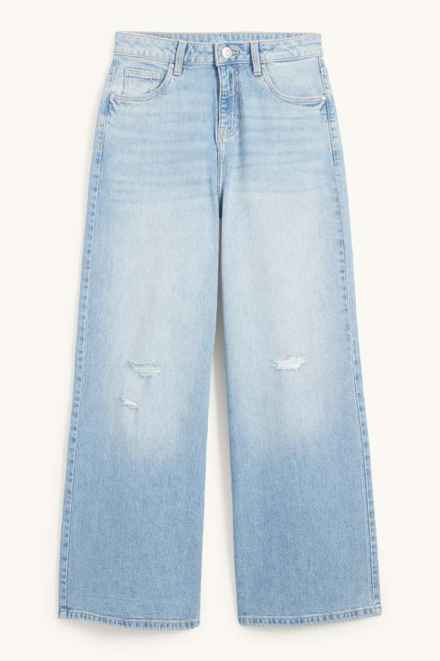 Children Girls - Wide leg jeans - denim-light blue