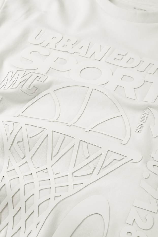 Copii - Băieți - Baschet - tricou cu mânecă scurtă - alb-crem