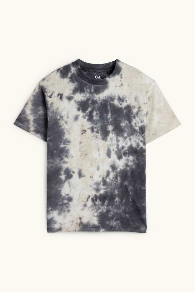 Kinder Jungen - Kurzarmshirt - gemustert - grau
