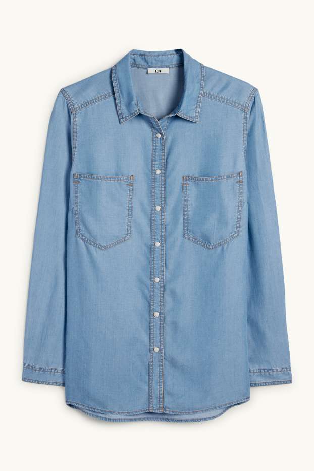 Femmes - Chemisier en jean - bleu clair