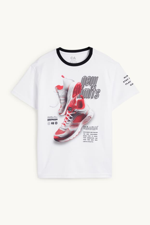 Kinder Jungen - Sneaker - Funktions-Shirt - weiss