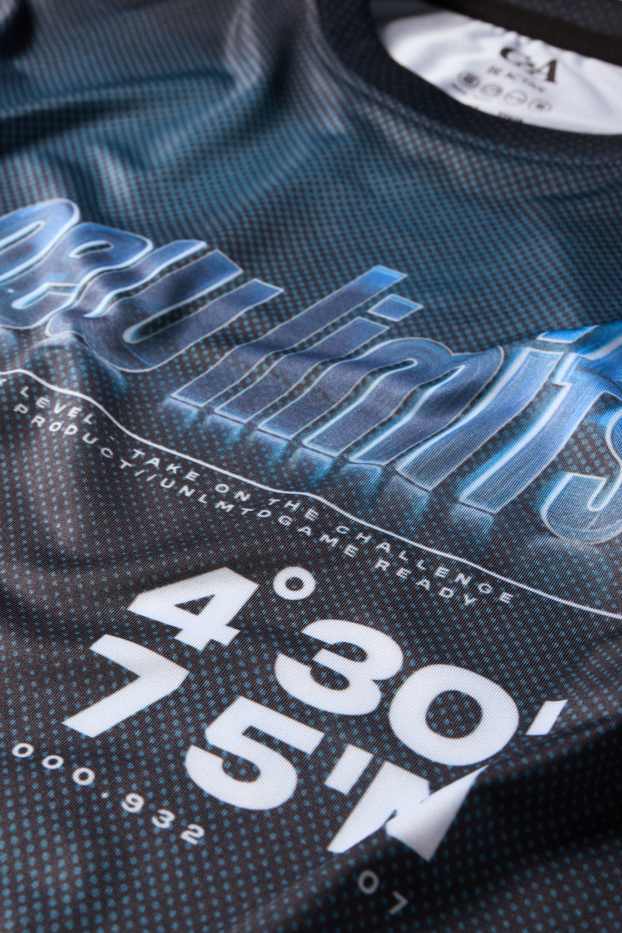 Kinder Jungen - Funktions-Shirt - gemustert - dunkelblau