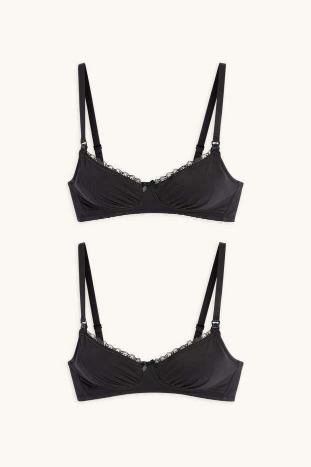 Femei - Multipack 2 buc. - sutien pentru alăptare fără armătură - negru