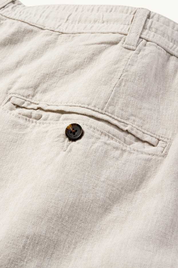 Uomo - Shorts - misto lino - beige chiaro