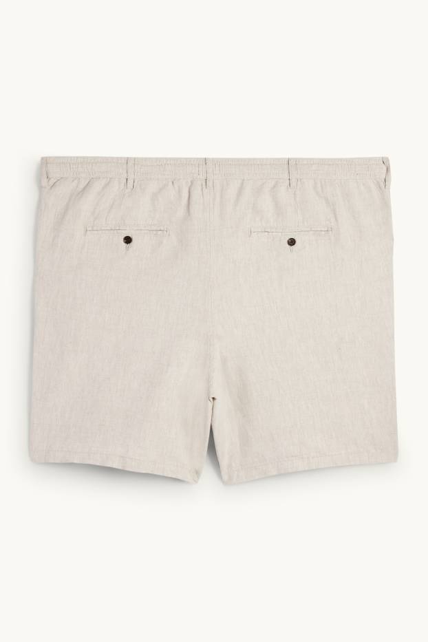 Uomo - Shorts - misto lino - beige chiaro
