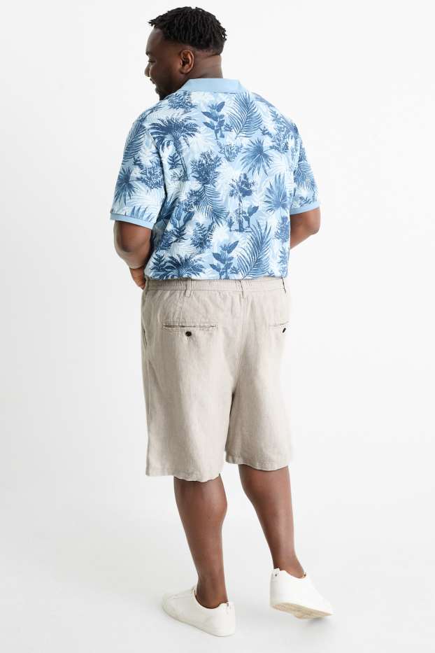 Uomo - Shorts - misto lino - beige chiaro