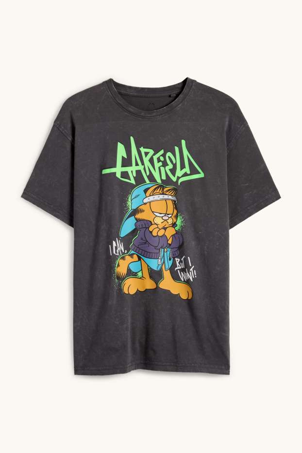 Děti - chlapci - Garfield - tričko s krátkým rukávem - tmavošedá