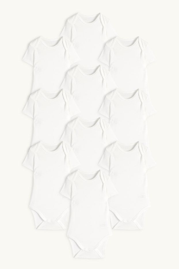 Unisexe - Lot de 10 - bodys bébé - blanc crème