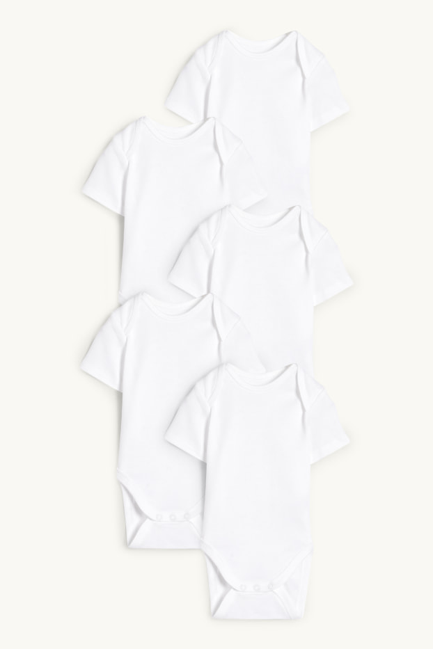 Unisex - Multipack 5er - Baby-Body - weiss