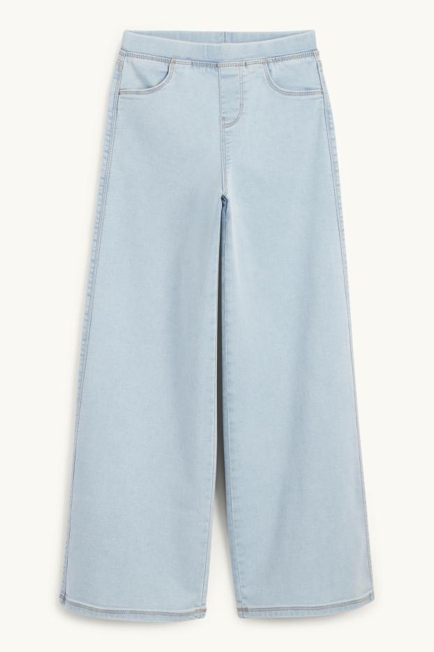 Children Girls - Wide leg jeans - denim-light blue