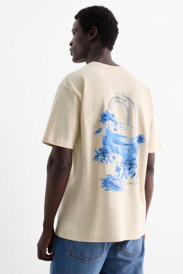 Hommes - T-shirt - relaxed fit - beige clair