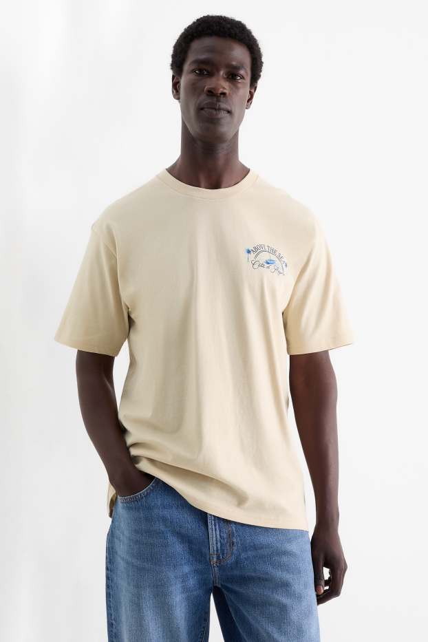 Hommes - T-shirt - relaxed fit - beige clair
