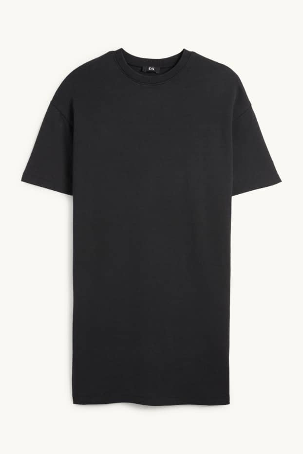 Dames - T-shirt-jurk - zwart