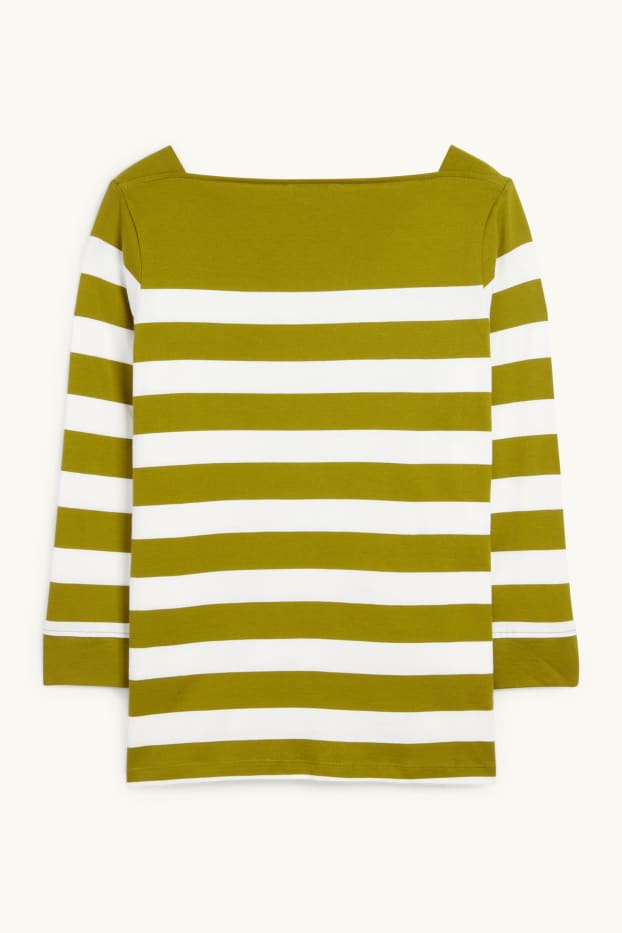 Dames - Longsleeve - gestreept - groen