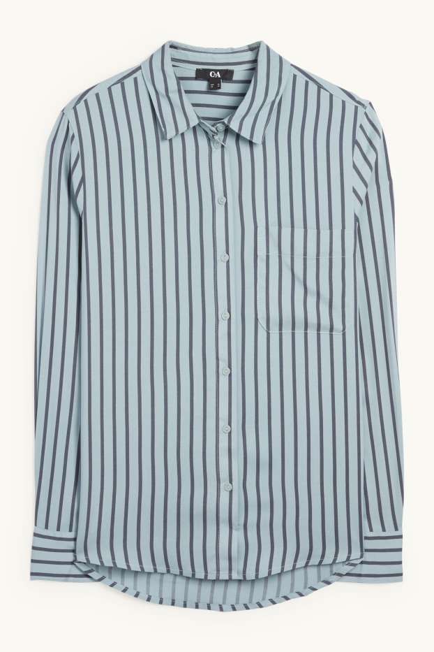 Dames - Blouse - gestreept - blauw