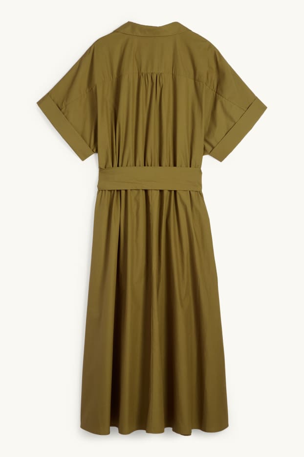 Femmes - Robe-chemisier à ceinture - kaki