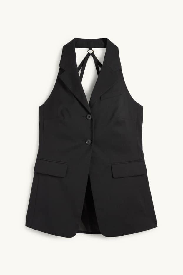 Damen - Business-Weste - Tailored Fit - schwarz