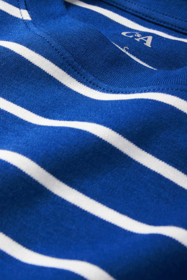 Dona - Samarreta de màniga curta - slim fit - de ratlles - blau/blanc