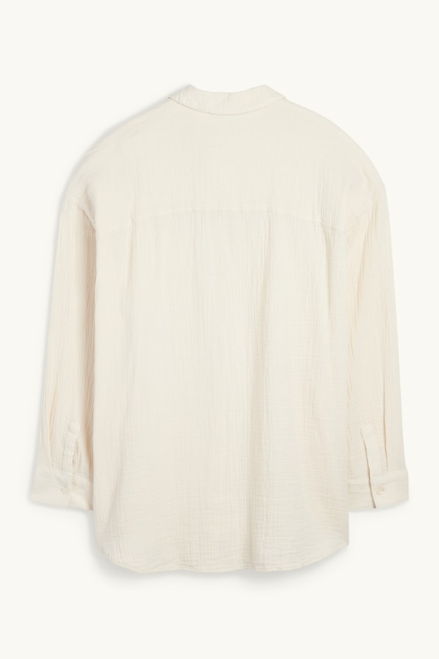 Donna - Blusa di mussola - beige chiaro