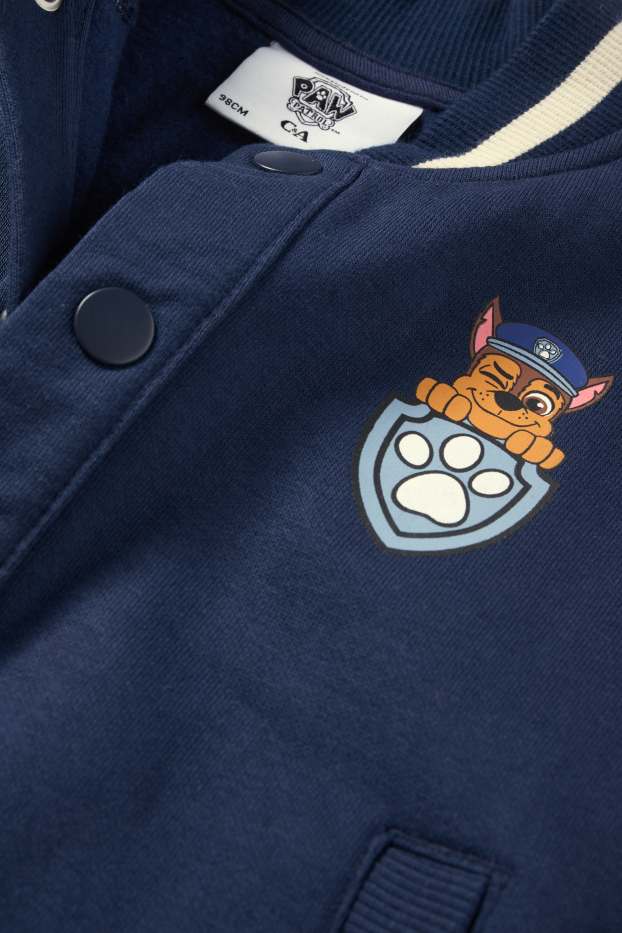 Enfants garçons - La Pat’ Patrouille - Chase, Marcus, Ruben, Zuma - veste style campus - bleu foncé