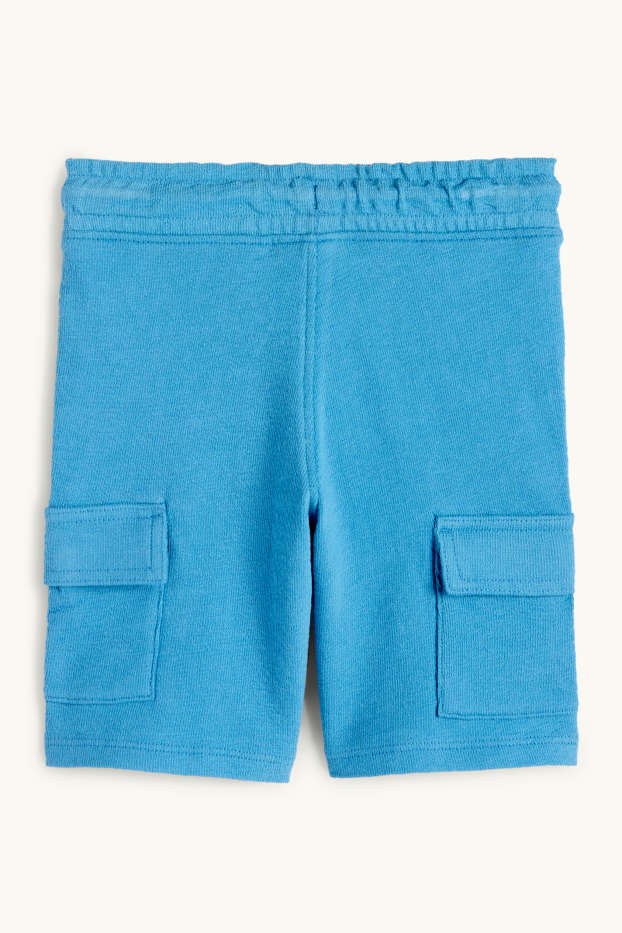 Bambini - Bermuda cargo di felpa - blu