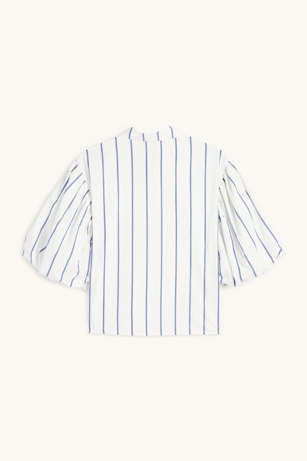 Damen - Bluse - gestreift - weiss