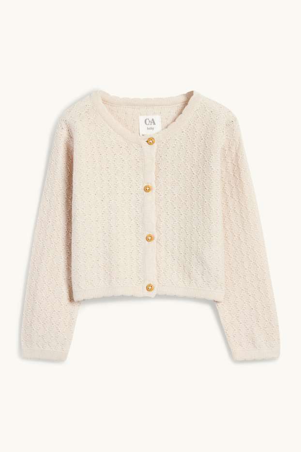 Bébés filles - Petites fleurs - tenue bébé - 2 pièces - blanc crème