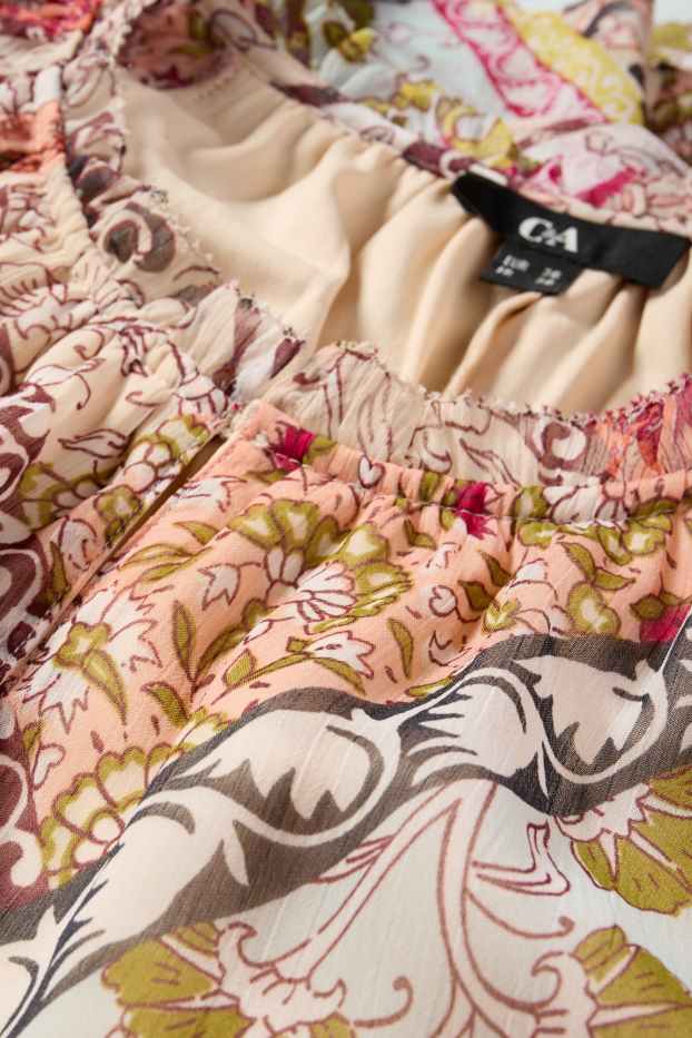 Women - Chiffon dress - patterned - multicoloured