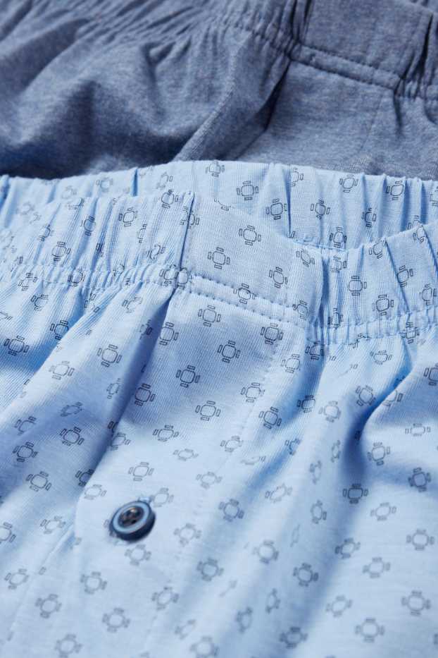 Hommes - Lot de 2 - caleçons - jersey - bleu