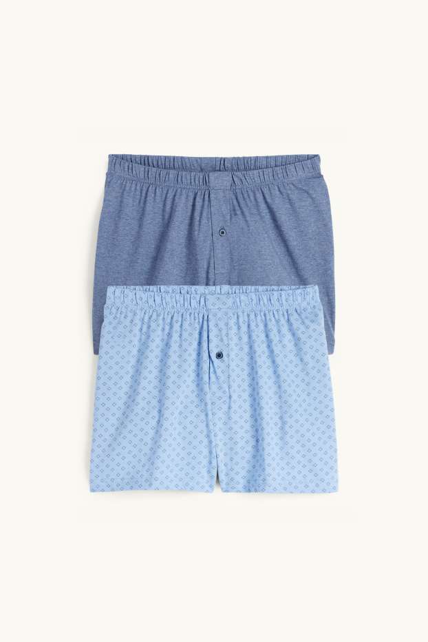 Hommes - Lot de 2 - caleçons - jersey - bleu