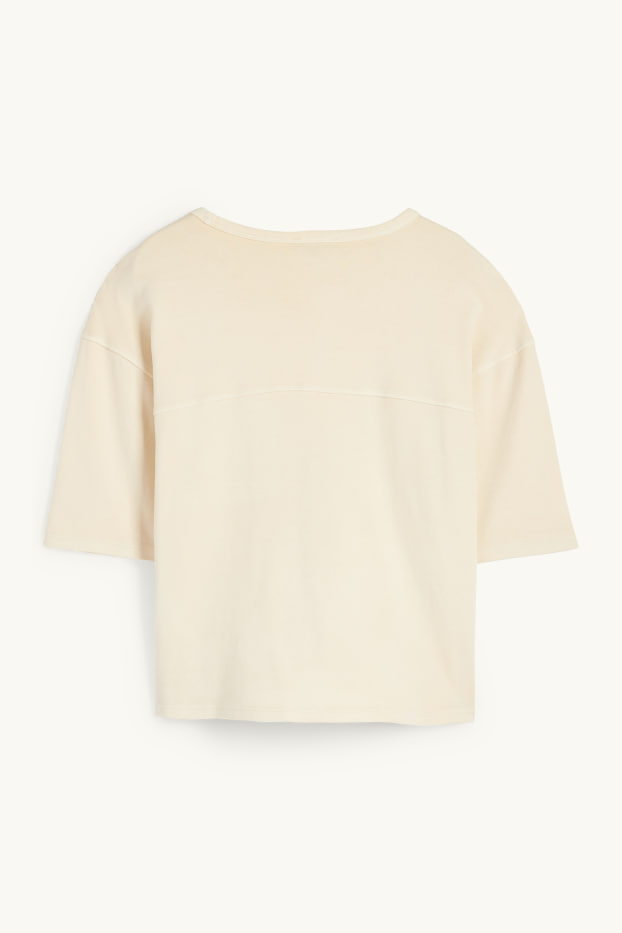 Damen - T-Shirt - Relaxed Fit - hellbeige