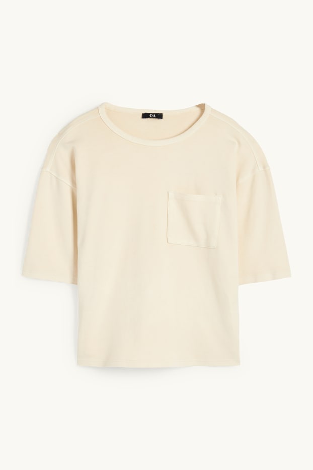 Damen - T-Shirt - Relaxed Fit - hellbeige