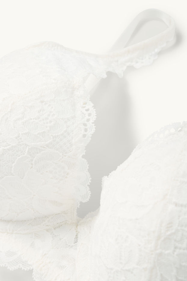 Damen - BH mit Bügel - PLUNGE - wattiert - cremeweiß