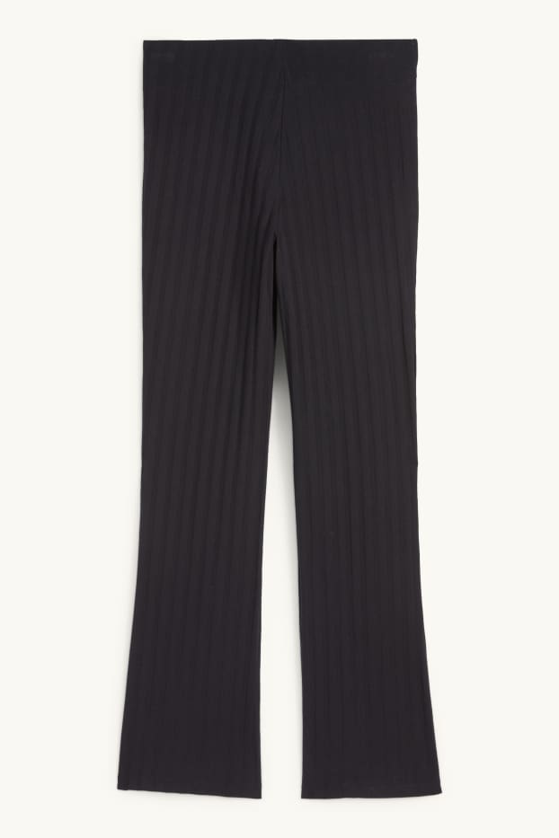 Femei - Straight leggings - reiați - negru