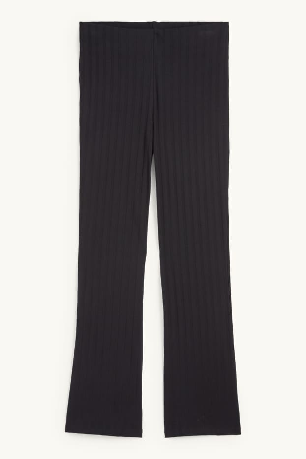 Femei - Straight leggings - reiați - negru