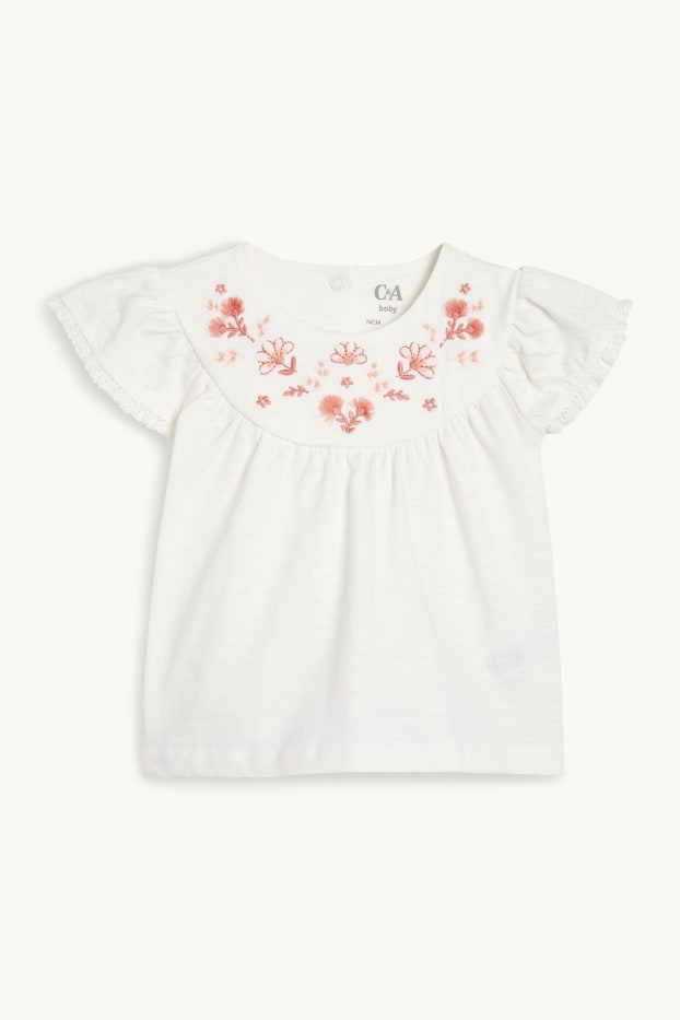 Bébés filles - Petites fleurs - ensemble bébé - 3 pièces - blanc