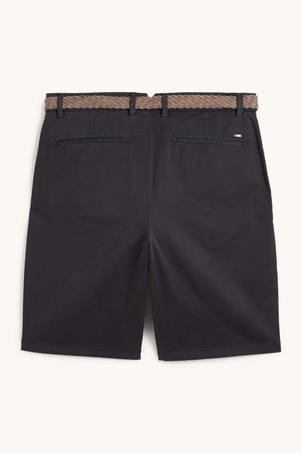 Men - Shorts with belt - dark blue