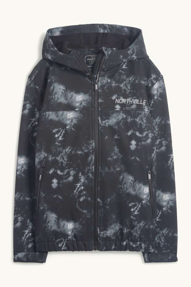 Nen - Jaqueta softshell amb caputxa - impermeable - estampada - antracita