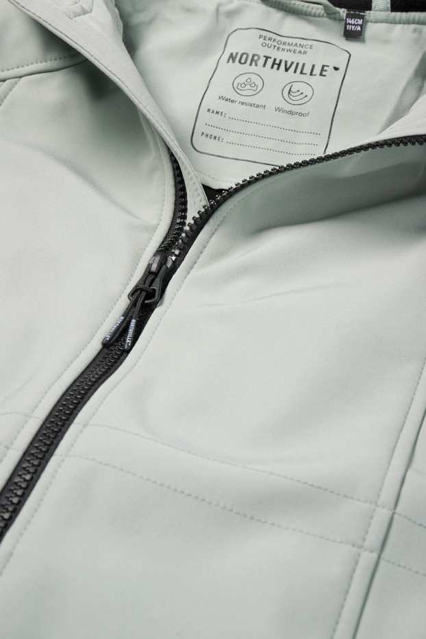 Bambine - Giacca softshell con cappuccio - impermeabile - grigio