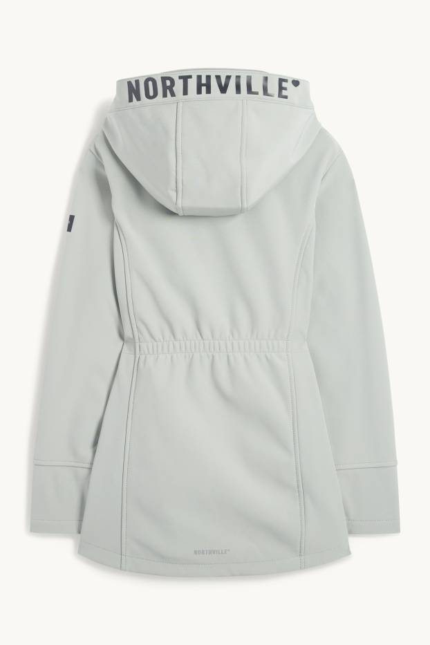 Bambine - Giacca softshell con cappuccio - impermeabile - grigio