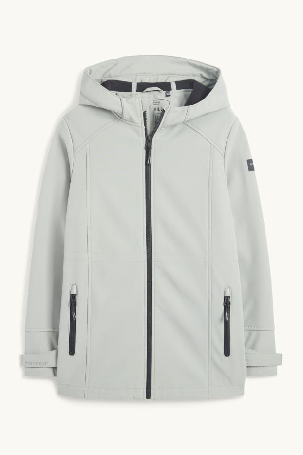 Bambine - Giacca softshell con cappuccio - impermeabile - grigio