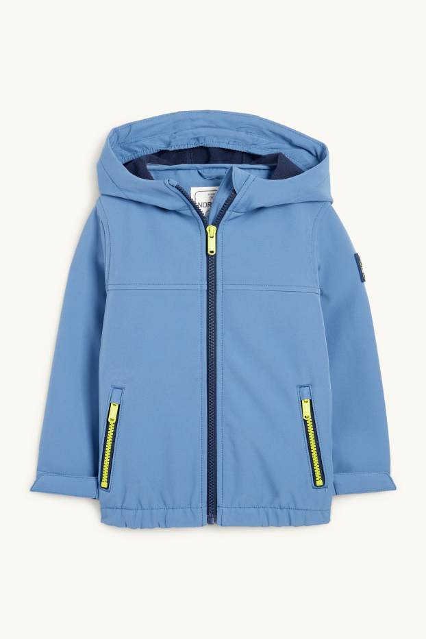 Children Boys - Softshell jacket with hood - waterproof - blue