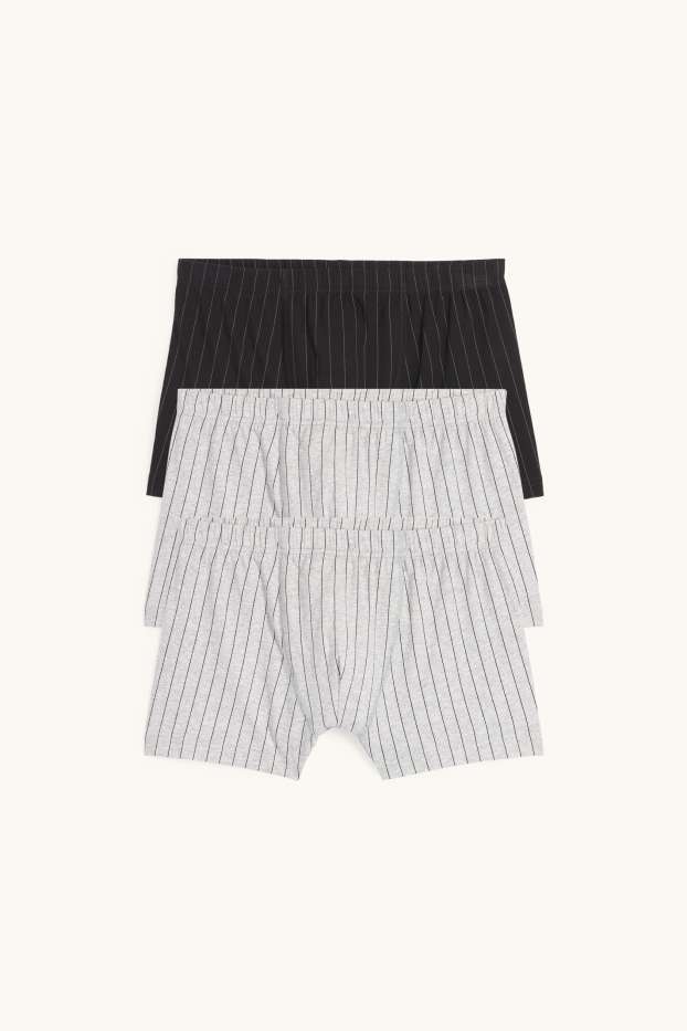 Uomo - Confezione da 3 - boxer aderenti - a righe - grigio