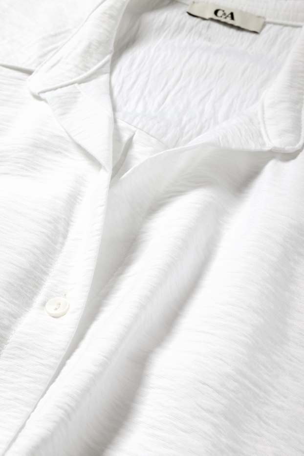 Women - Blouse with knot detail - white