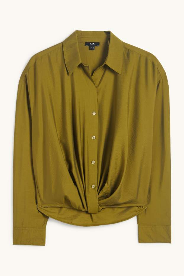 Damen - Bluse mit Knotendetail - grün
