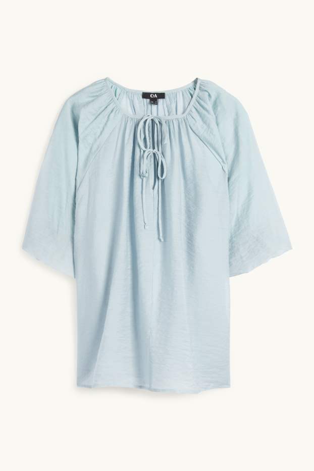 Femmes - Chemisier à col V - bleu clair