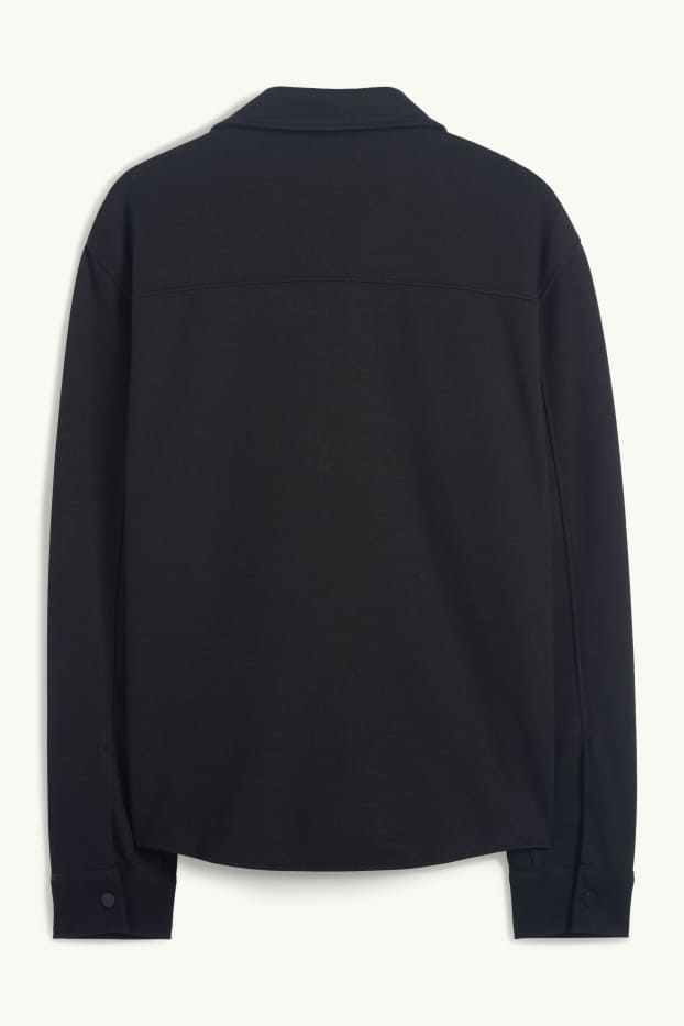 Hommes - Chemise - relaxed fit - col kent - noir